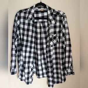Faded Glory Black and White Flannel Size 1X